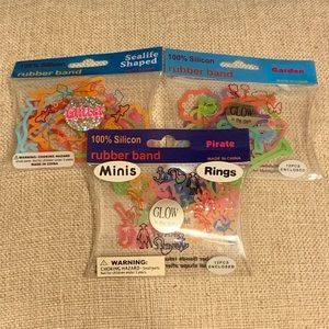 Silicon fun shaped rubber bands sea life rings NWT
